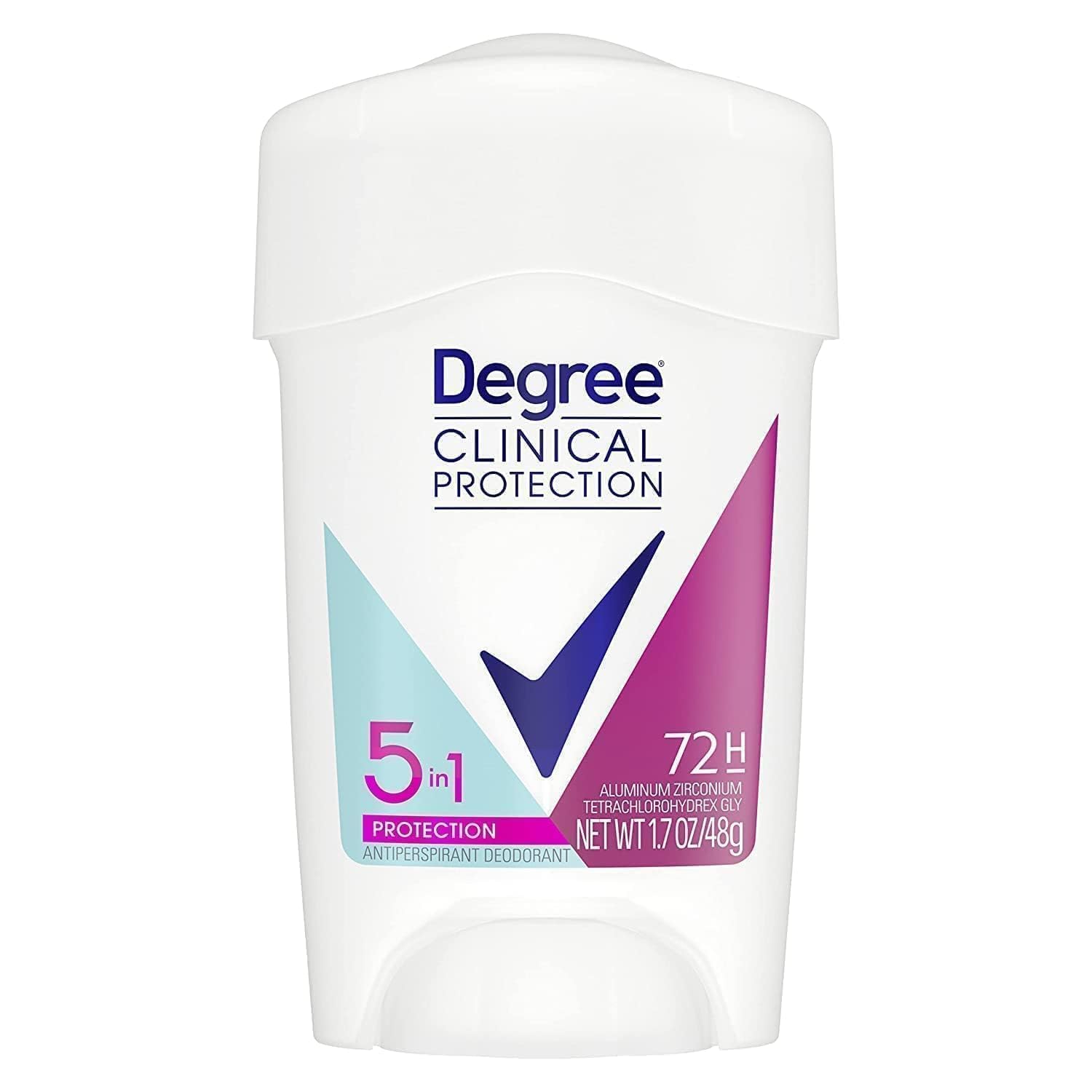 Degree Clinical Protection Antiperspirant Deodorant 72-Hour Sweat & Odor Protection 5-in-1 Antiperspirant for Women 1.7 oz - 24hrsmart