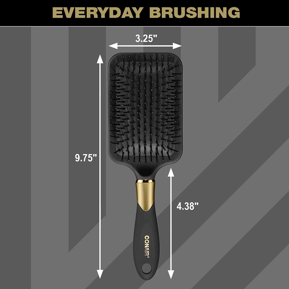 Conair Velvet Touch Hairbrush for Thick Hair, Detangler Brush with Nylon Bristles, Color May Vary, 1 Count - 24hrsmart