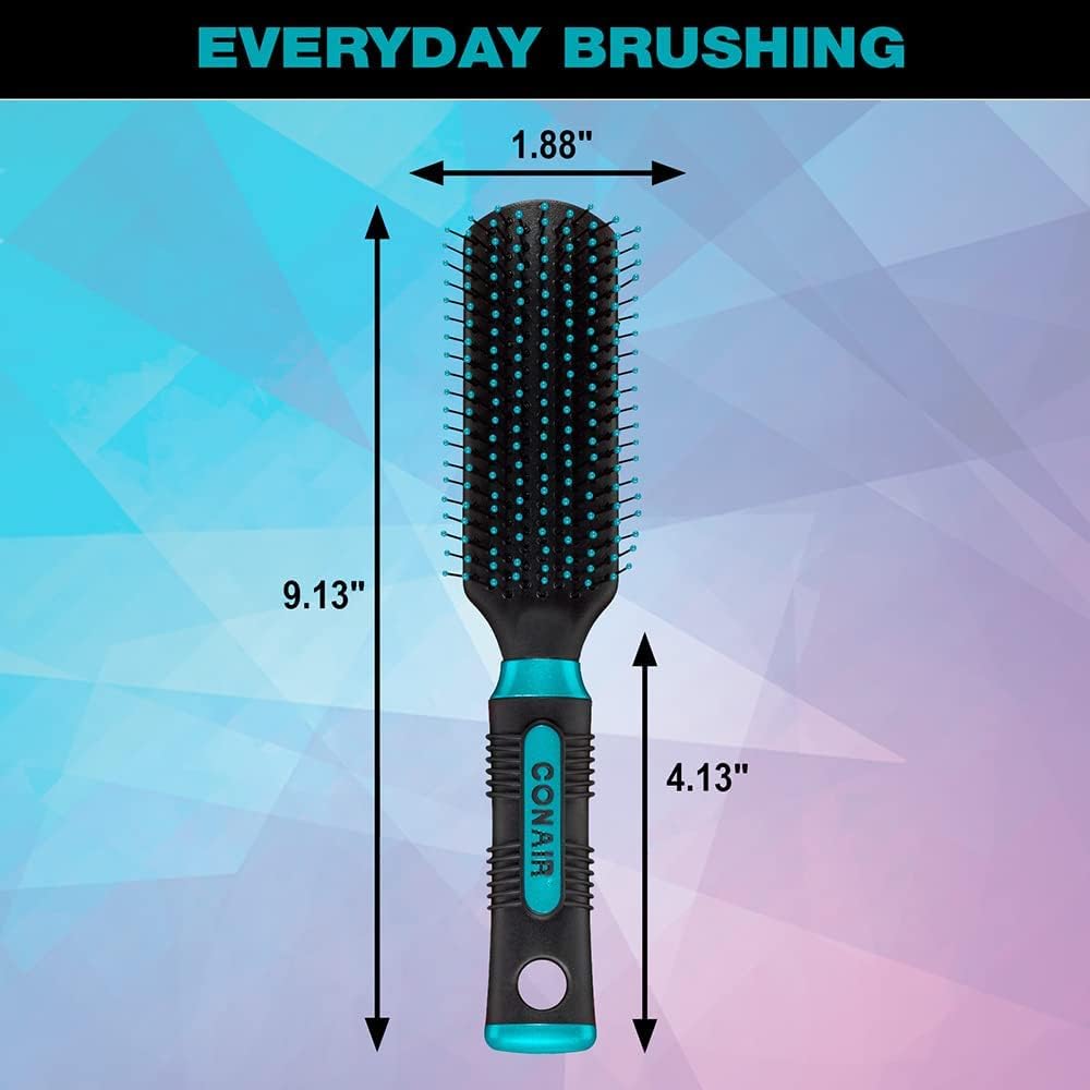 Conair Salon Results Hairbrush for Men and Women, Hairbrush for Everyday Brushing with Nylon Bristles, Color May Vary, 1 Pack - 24hrsmart