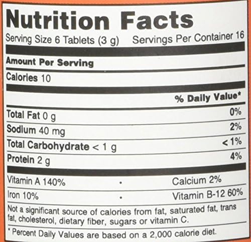 NOW Foods Spirulina, 500 mg, Organic, 100 Tablets 24Hr Smart