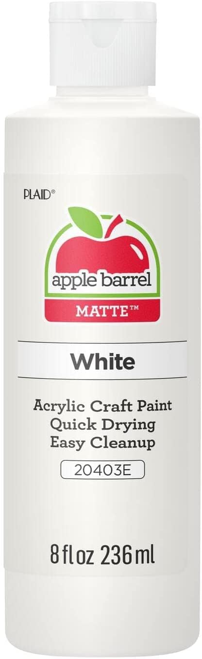 Apple Barrel Acrylic Paint in Assorted Colors (8 Ounce), 20403 White 24hrsmart