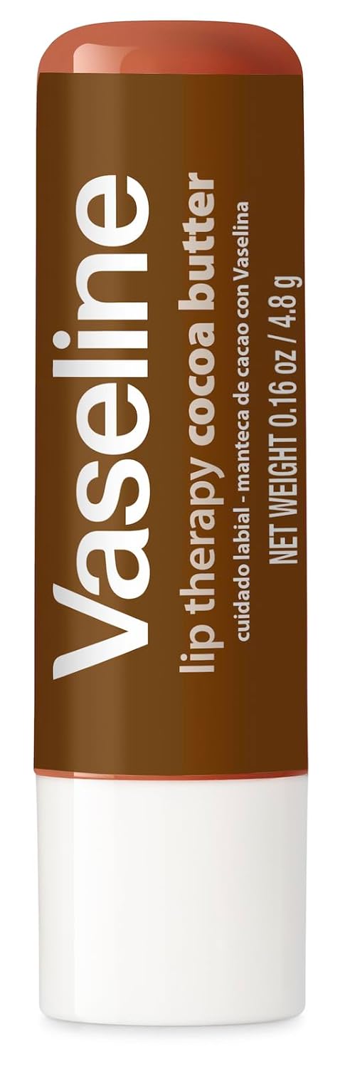 Vaseline Lip Therapy Care Cocoa Butter, Fast-Acting Nourishment, Ideal for Chapped, Dry, Cracked, or Damaged Lips, Lip Balm, 4-Pack, 0.16 Oz Each - 24hrsmart