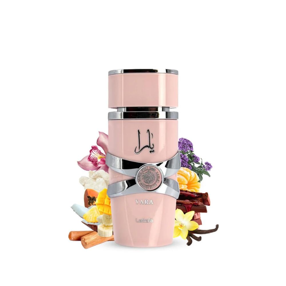 Lattafa Yara - Vanilla, Gourmand, Fruity, Floral - Eau de Parfum Long-Lasting Fragrance for Women, 3.40 Ounce / 100 ml 24Hr Smart