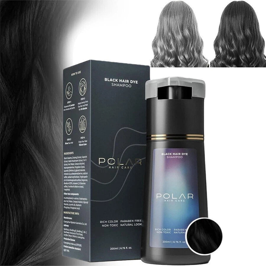 Polar Hair Instant Dye Shampoo Hair Color Shampoo for Hair Natural Color 200ml - 24hrsmart