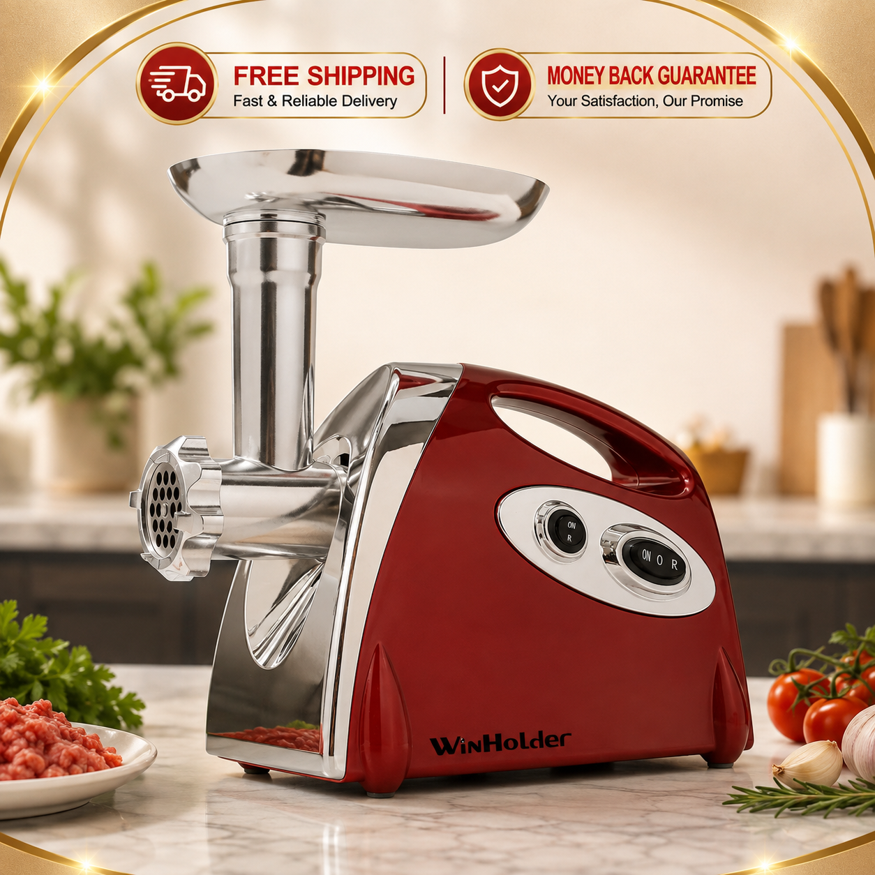 Heavy Duty 2800W Commercial Electric Meat Grinder Sausage Maker Mincer Stuffer - 24hrsmart