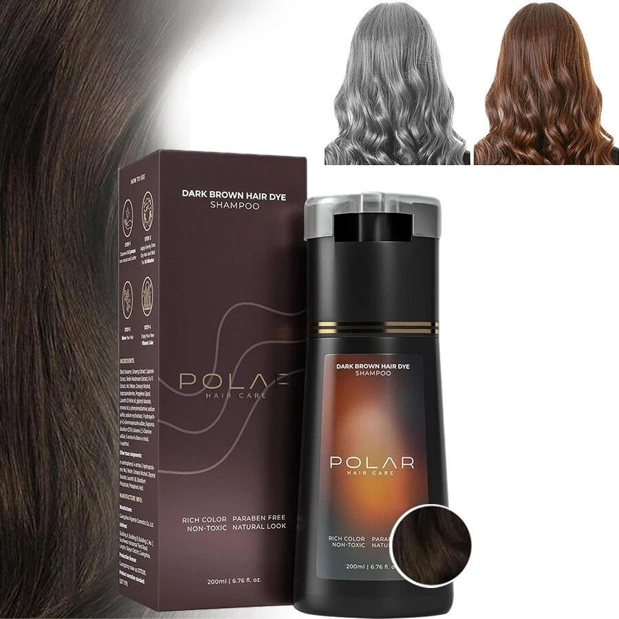 Polar Hair Instant Dye Shampoo Hair Color Shampoo for Hair Natural Color 200ml - 24hrsmart