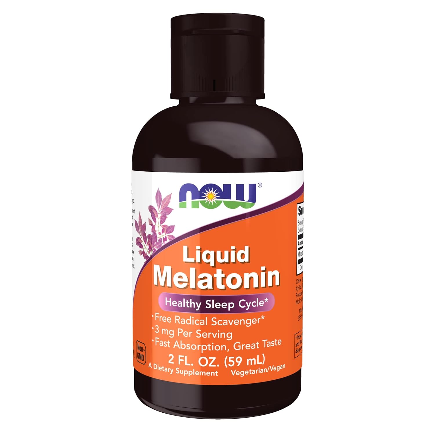NOW Foods Liquid Melatonin 3 mg, 2 fl. oz. 24Hr Smart