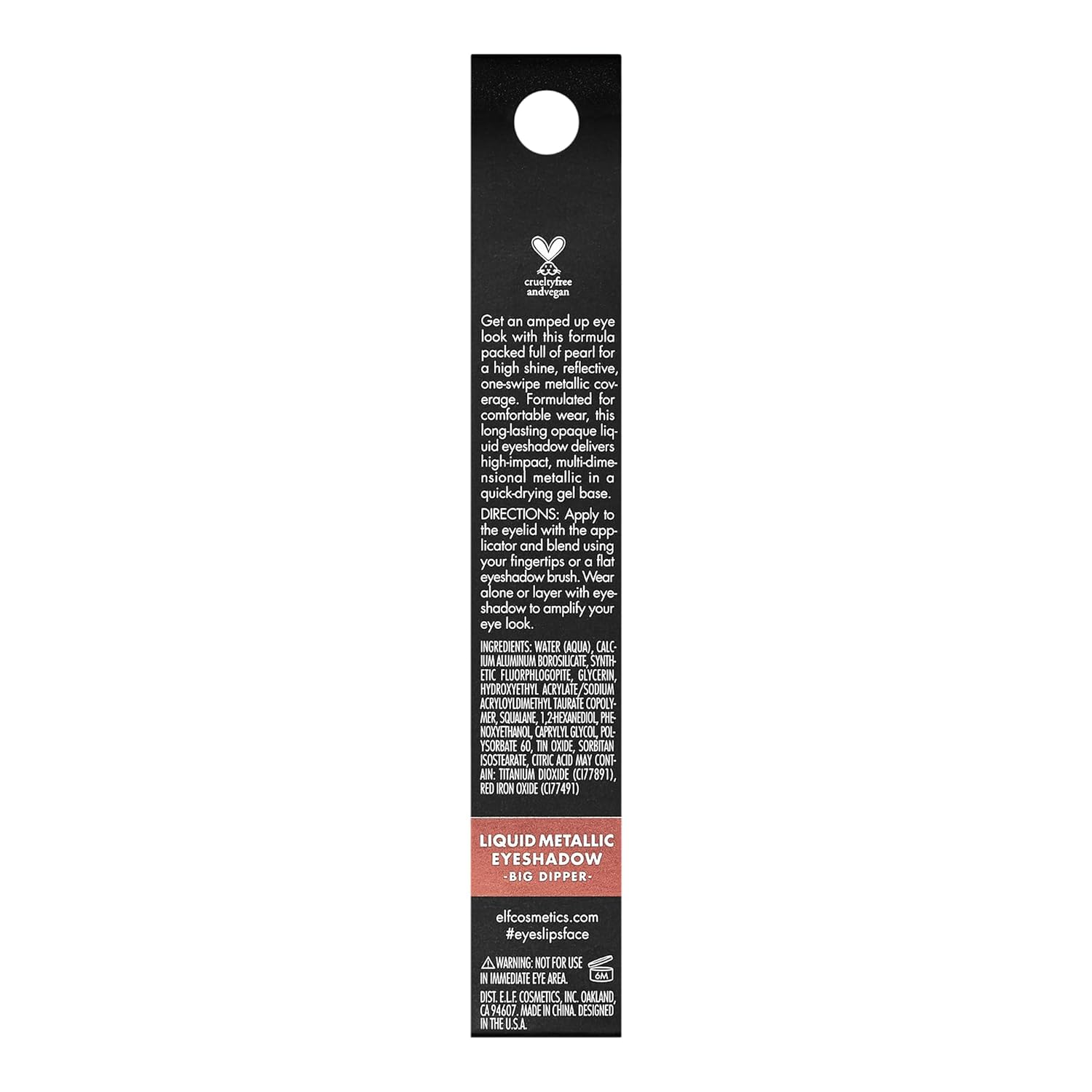 e.l.f. Liquid Metallic Eyeshadow, Gel Formula, High-Impact Multi-Dimensional Finish, One-Swipe Coverage, Big Dipper, 0.1 Fl Oz (3mL) - 24hrsmart