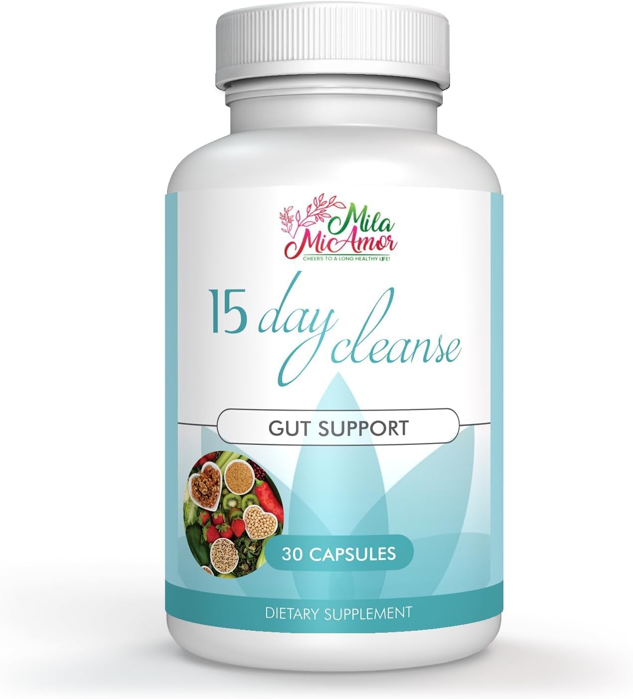 Milamiamor 15 Day Cleanse - Gut and Colon Support - Advanced Gut Cleanse Detox for Women & Men with Senna, Cascara Sagrada & Psyllium Husk - Non-GMO - Made in USA - 30 Capsules 24Hr Smart
