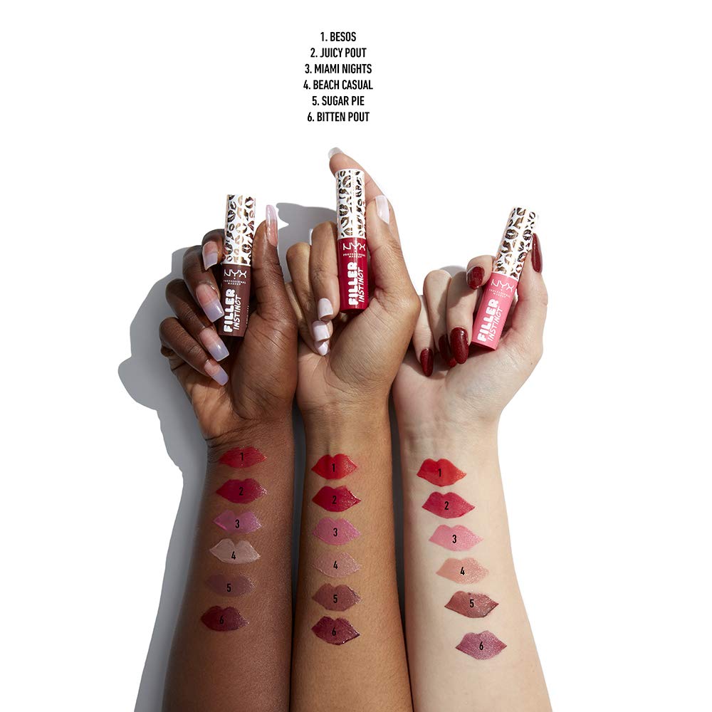 NYX PROFESSIONAL MAKEUP Filler Instinct Plumping Lip Color, Lip Balm - Juicy Pout (Cherry Red) - 24hrsmart