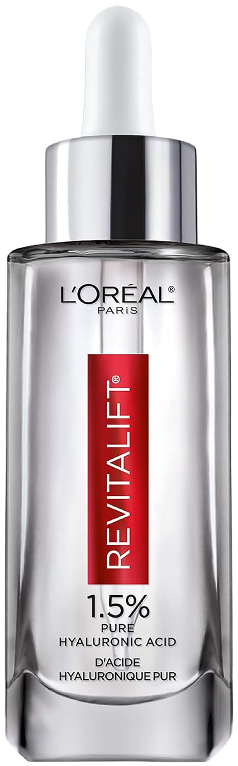 L'Oreal Paris Revitalift 1.5% Pure Hyaluronic Acid Face Serum, Hydrate & Reduce Wrinkles, Fragrance Free 1.7 oz