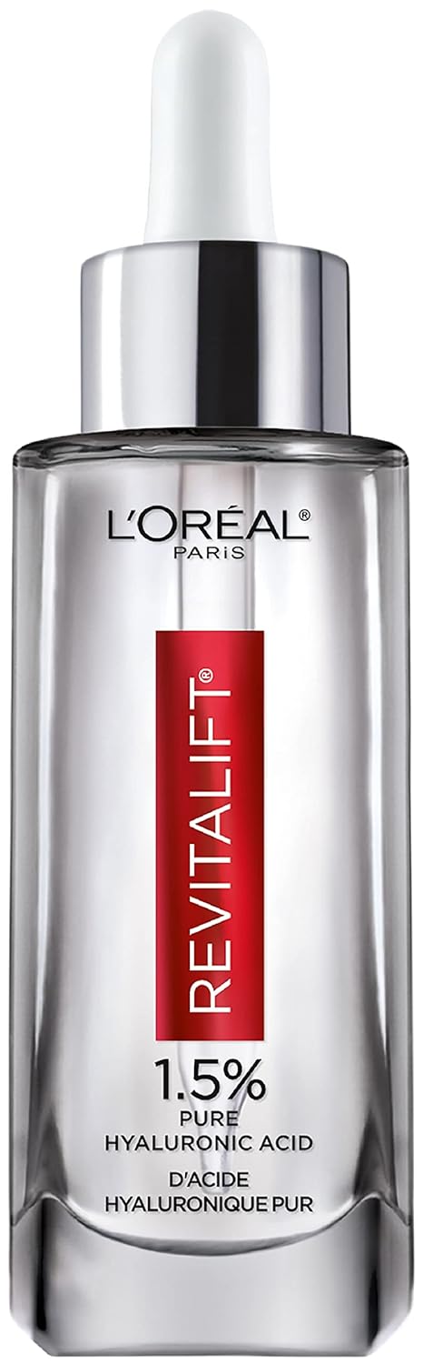 L'Oreal Paris Revitalift 1.5% Pure Hyaluronic Acid Face Serum, Hydrate & Reduce Wrinkles, Fragrance Free 1.7 oz - 24hrsmart