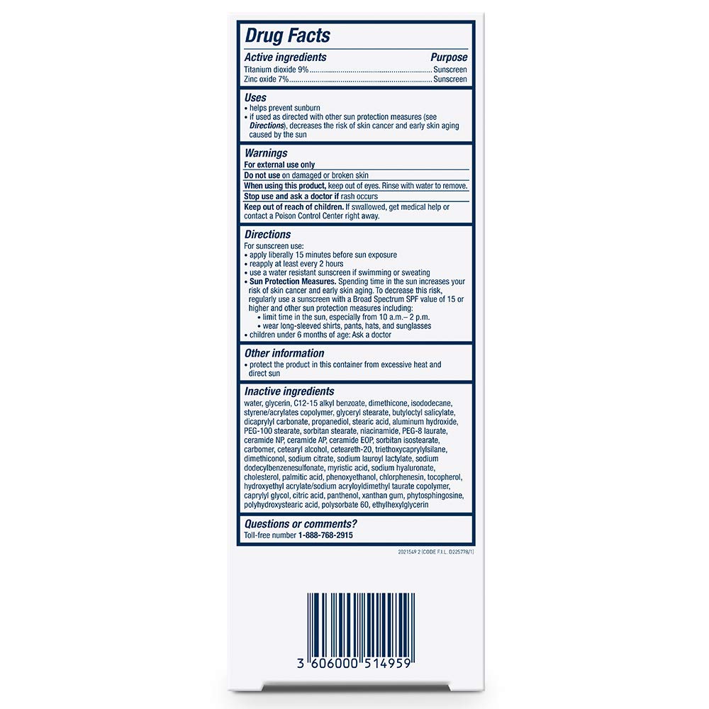 CeraVe 100% Mineral Sunscreen SPF 50 | Face Sunscreen with Zinc Oxide & Titanium Dioxide for Sensitive Skin | With Hyaluronic Acid, Niacinamide, and Ceramides | 2.5 oz - 24hrsmart