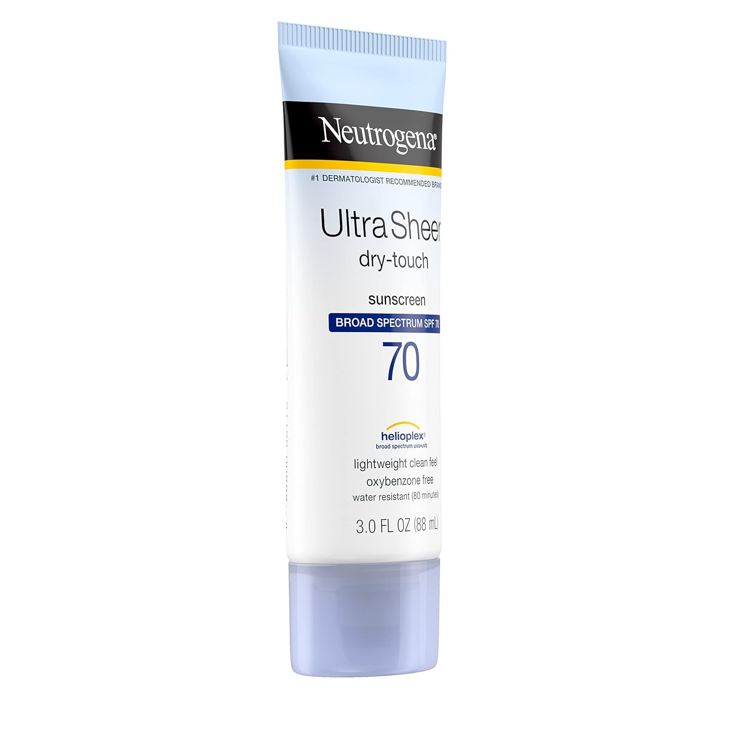 Neutrogena Ultra Sheer Dry-Touch Water Resistant and Non-Greasy Sunscreen Lotion with Broad Spectrum SPF 70, 3 Fl Oz (Pack of 1) - 24hrsmart