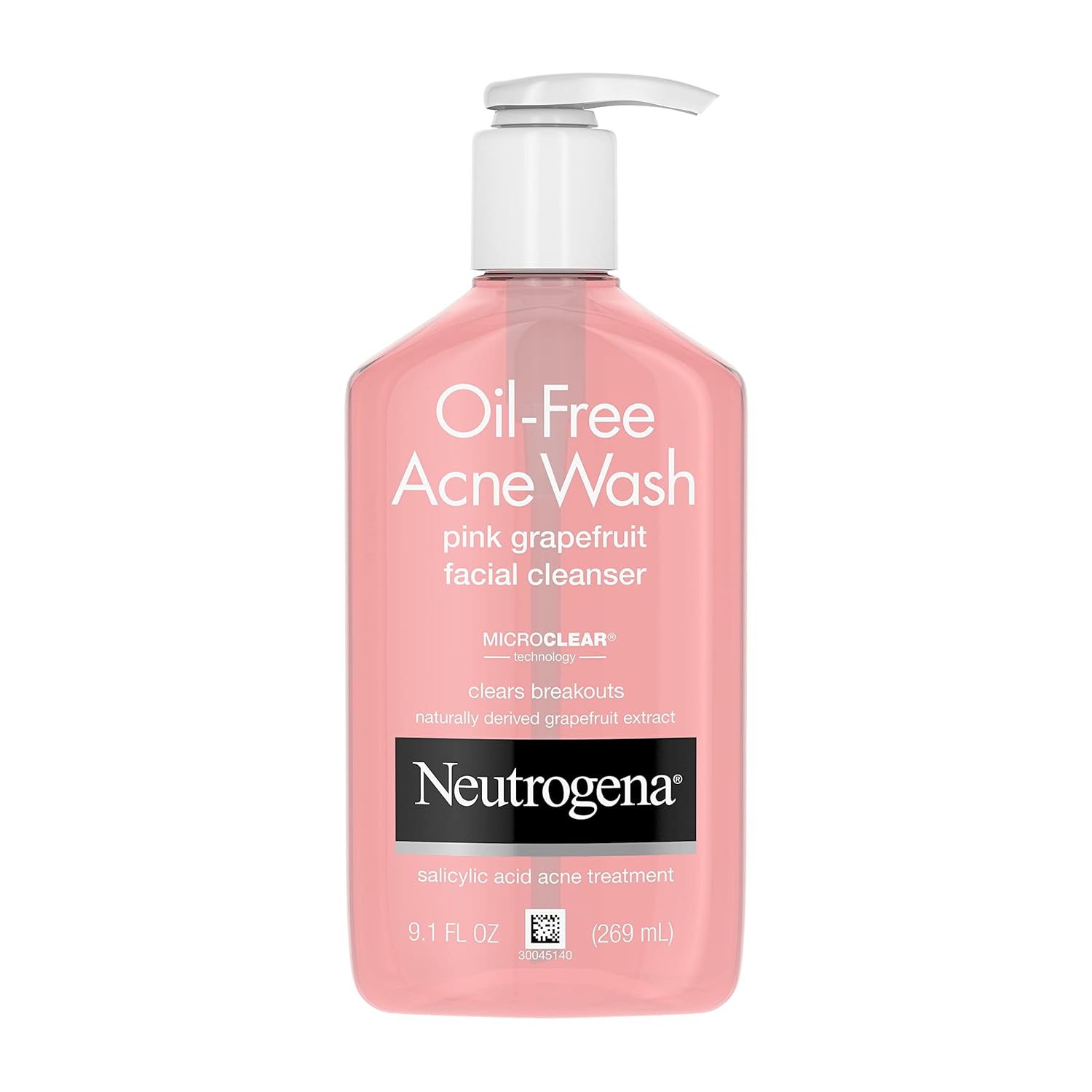 Neutrogena Oil-Free Salicylic Acid Pink Grapefruit Pore Cleansing Acne Wash and Facial Cleanser with Vitamin C, 9.1 fl. oz - 24hrsmart