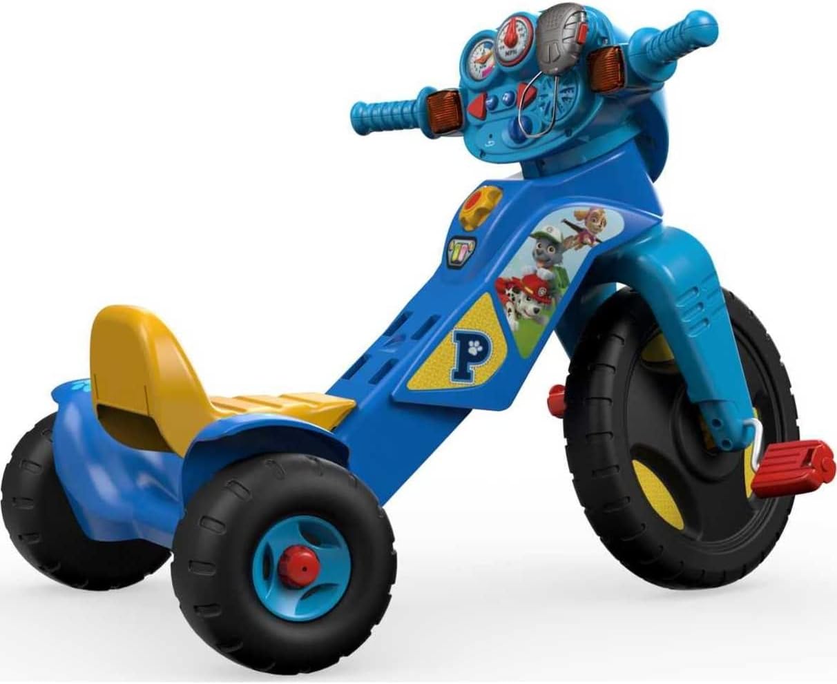 Fisher-Price PAW Patrol Toddler Tricycle Lights & Sounds Trike Toy Bike with Handlebar Grips & Storage for Preschool Kids Ages 2+ Years 24hrsmart