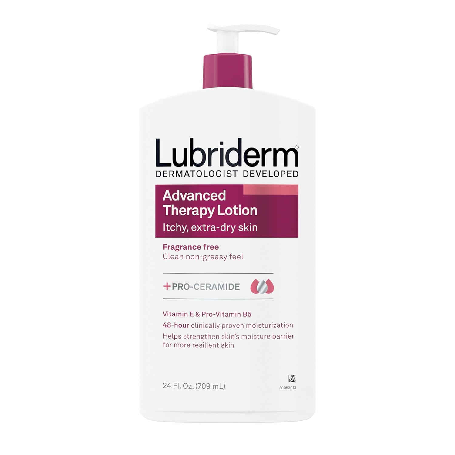 Lubriderm Advanced Therapy Lotion + Pro-Ceramide, Fragrance Free, 24 Fl. Oz - 24hrsmart