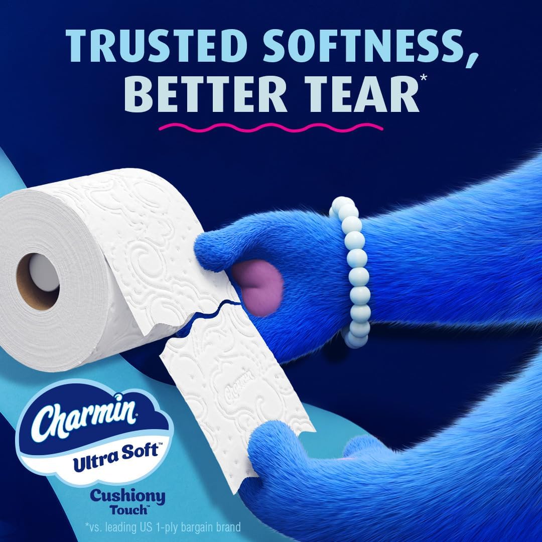 Charmin Ultra Soft Cushiony Touch Toilet Paper, 24 Family Mega Rolls = 123 Regular Rolls 24hrsmart