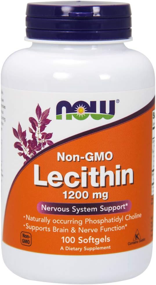 NOW Foods Lecithin 1200 mg, 100 Softgels 24Hr Smart