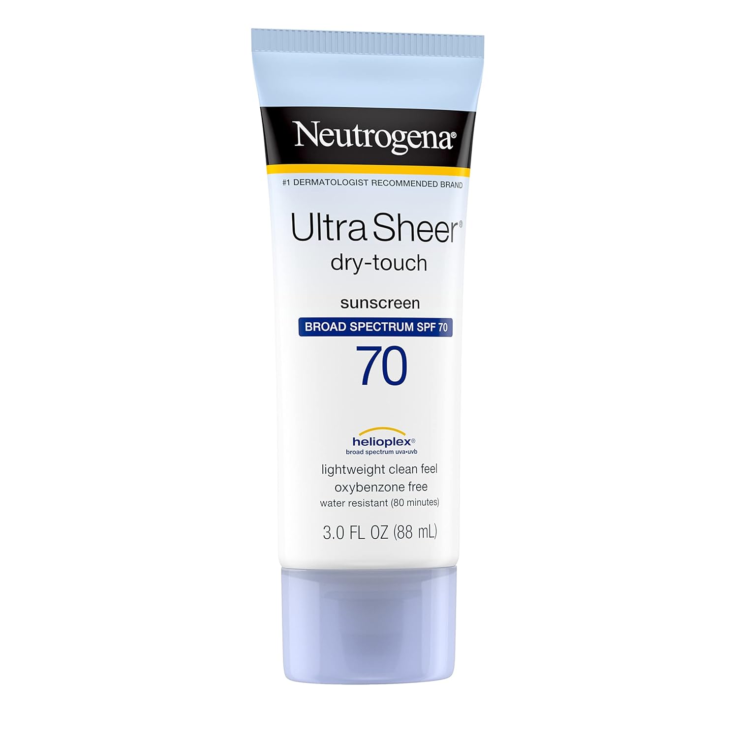 Neutrogena Ultra Sheer Dry-Touch Water Resistant and Non-Greasy Sunscreen Lotion with Broad Spectrum SPF 70, 3 Fl Oz (Pack of 1) - 24hrsmart