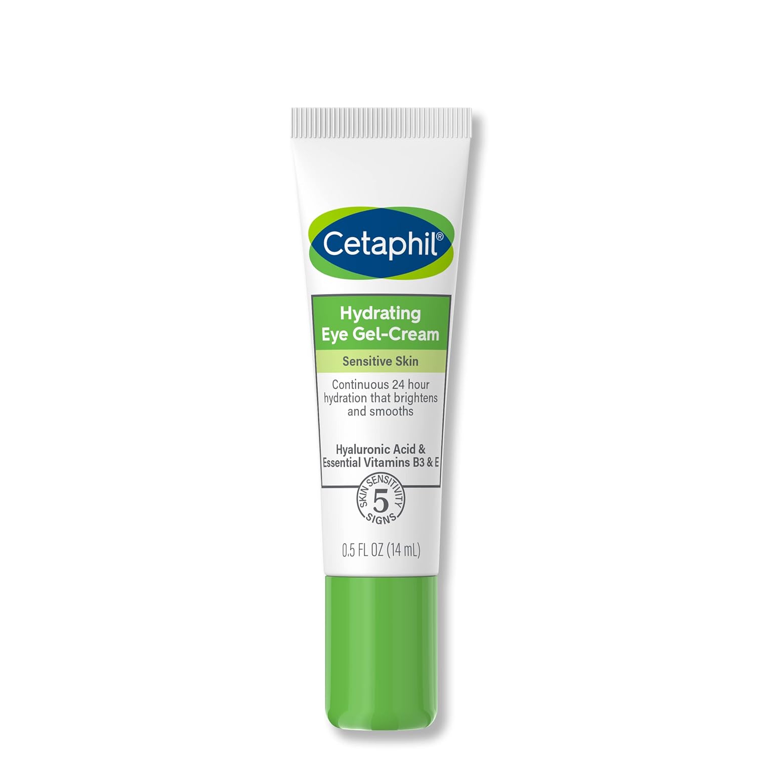 Cetaphil Hydrating Eye Gel-Cream, With Hyaluronic Acid, 0.5 fl oz, Brightens and Smooths Under Eyes, 24 Hour Hydration for All Skin Types, (Packaging May Vary) - 24hrsmart