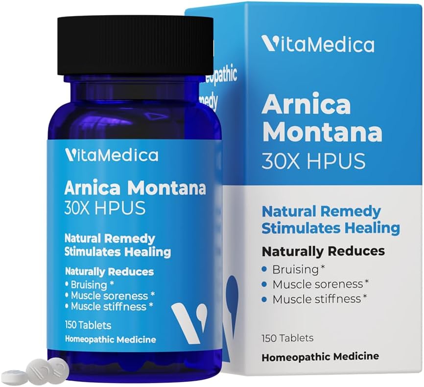 VitaMedica Arnica Montana 30X Rapid Dissolve Arnica Tablets for Natural Pain, Bruising, and Swelling Support 24Hr Smart
