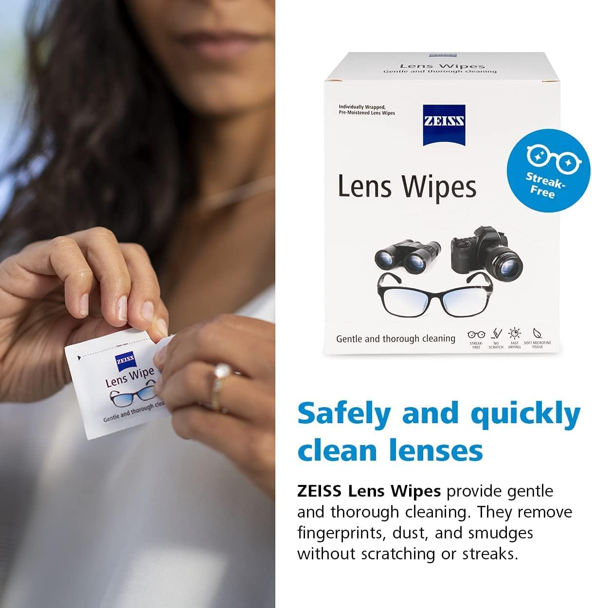 ZEISS Pre-Moistened Lens Cleaning Wipes - 24hrsmart