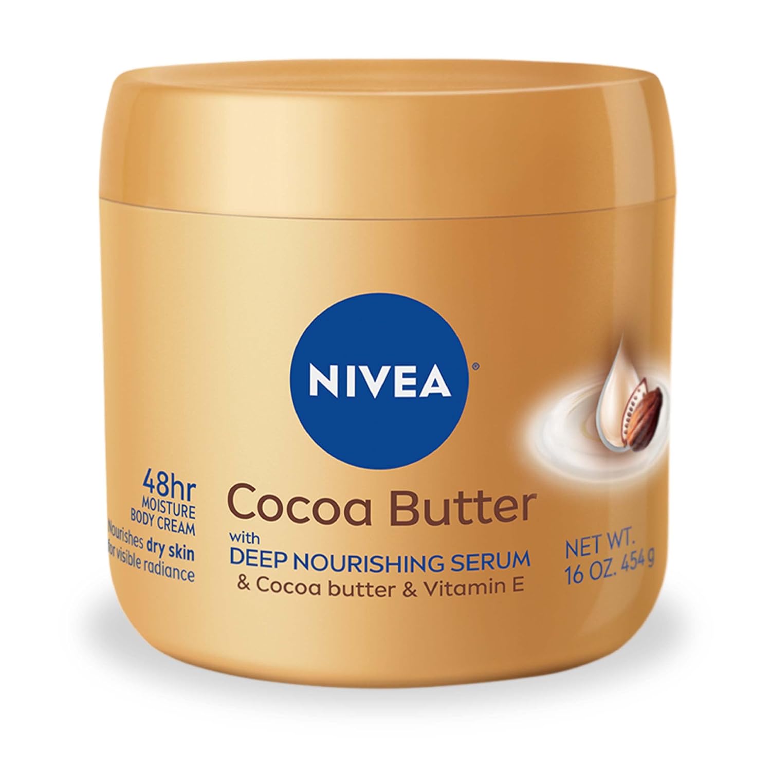 NIVEA Cocoa Butter Body Cream with Deep Nourishing Serum, Cocoa Butter Cream for Dry Skin, 16 Ounce Jar - 24hrsmart