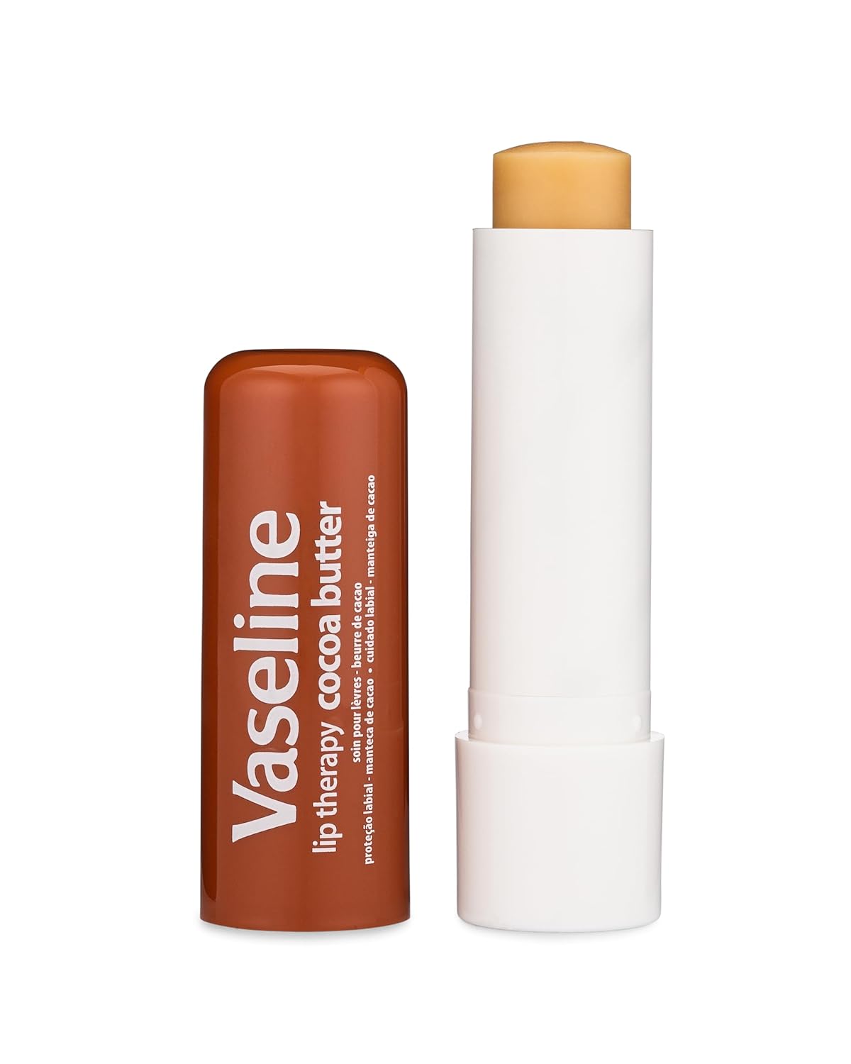 Vaseline Lip Therapy Care Cocoa Butter, Fast-Acting Nourishment, Ideal for Chapped, Dry, Cracked, or Damaged Lips, Lip Balm, 4-Pack, 0.16 Oz Each - 24hrsmart