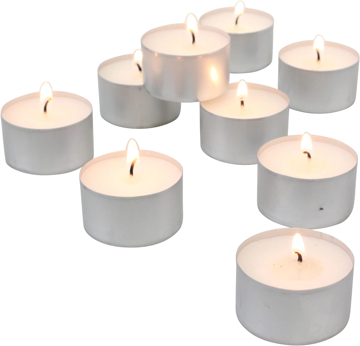 Stonebriar Long Burning Tea Light Candles, 6 to 7 Hour Extended Burn Time, White, Unscented, Bulk 200-Pack (SM-TL200) - 24hrsmart