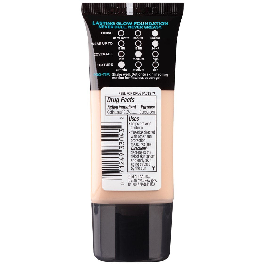 L’Oréal Paris Makeup Infallible Up to 24HR Pro-Glow Foundation, 202 Creamy Natural, 1 fl; oz. - 24hrsmart