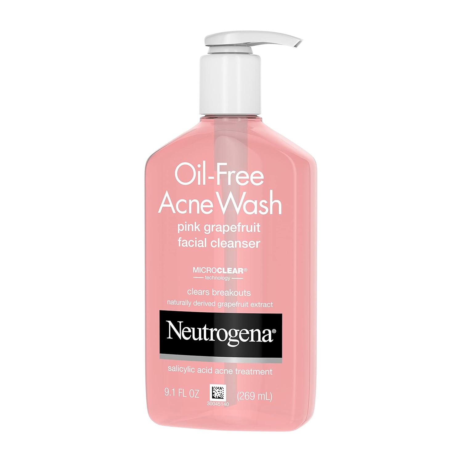 Neutrogena Oil-Free Salicylic Acid Pink Grapefruit Pore Cleansing Acne Wash and Facial Cleanser with Vitamin C, 9.1 fl. oz - 24hrsmart