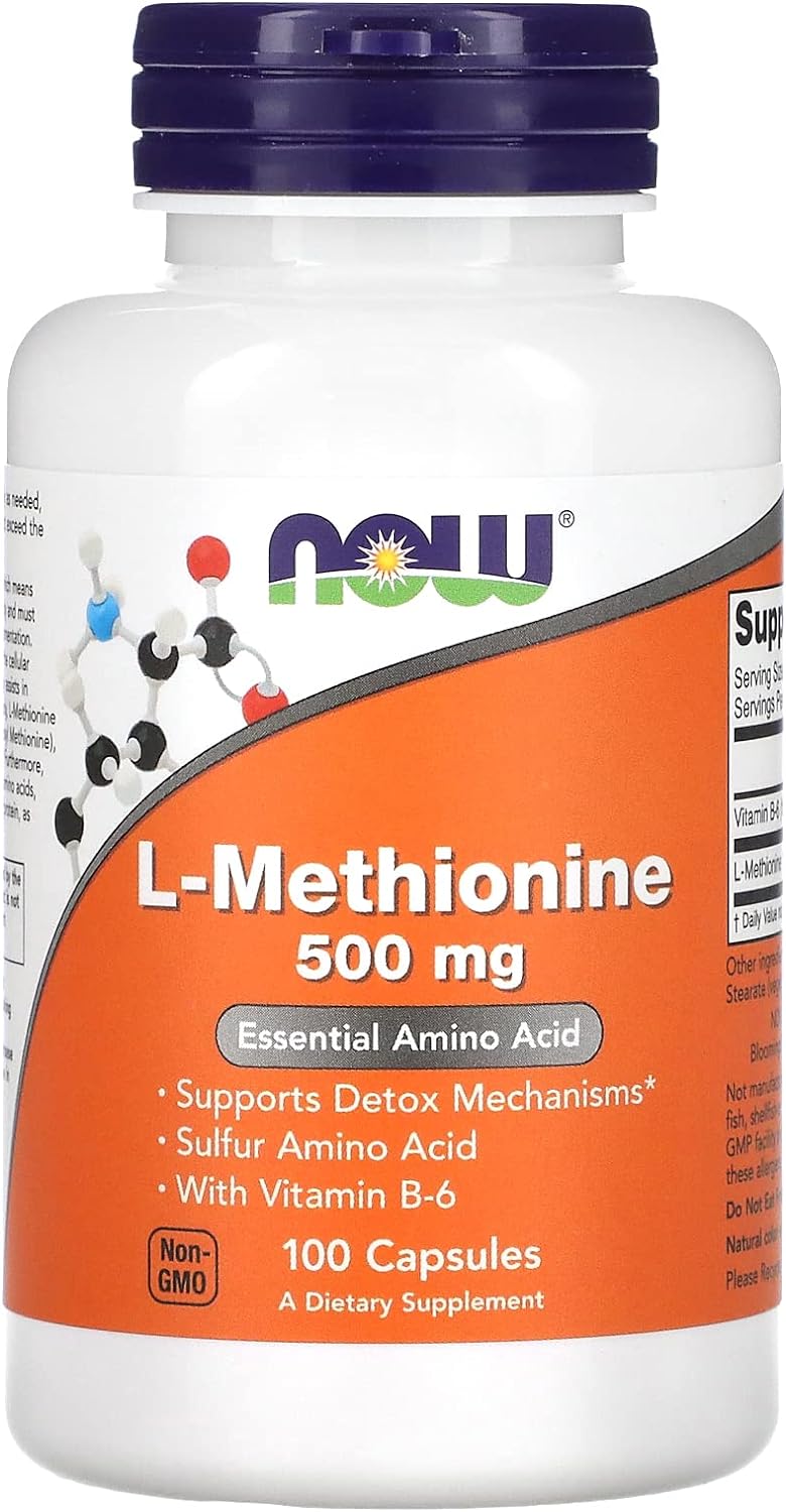 NOW Foods L-Methionine, 500 mg, 100 Capsules 24Hr Smart