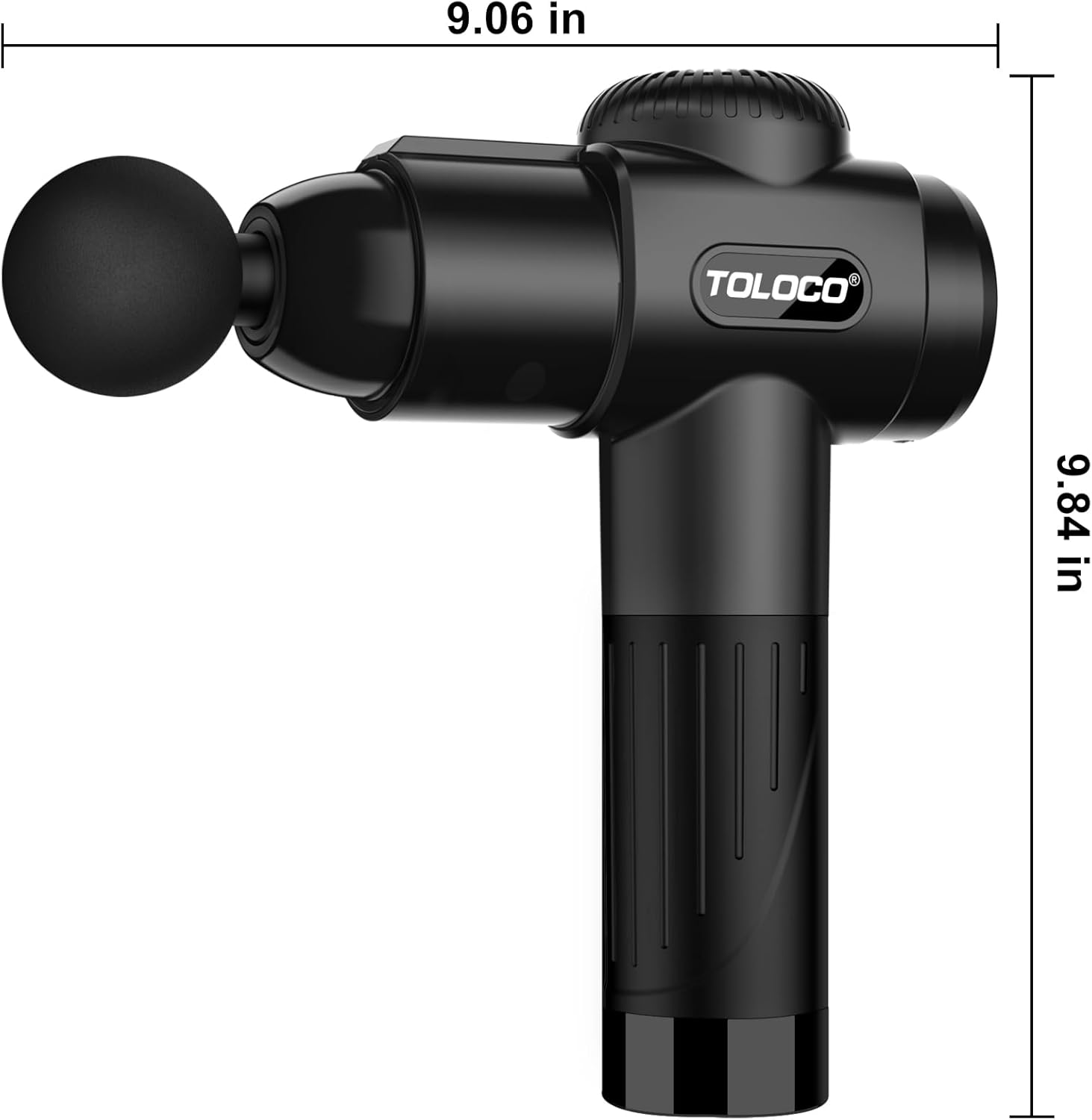 TOLOCO Massage Gun, Deep Tissue Back Massage for Athletes for Pain Relief, Percussion Massager with 10 Massages Heads & Silent Brushless Motor, Black 24hrsmart
