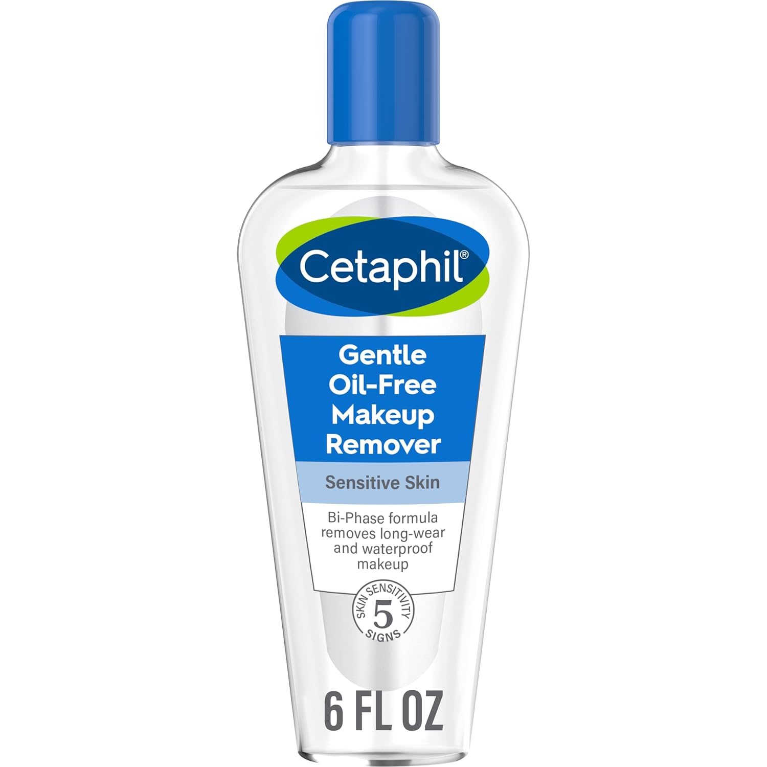 Cetaphil Gentle Waterproof Makeup Remover, Oil-Free Formula Suitable for Sensitive Skin, 6.0 Fluid Ounce 24Hr Smart