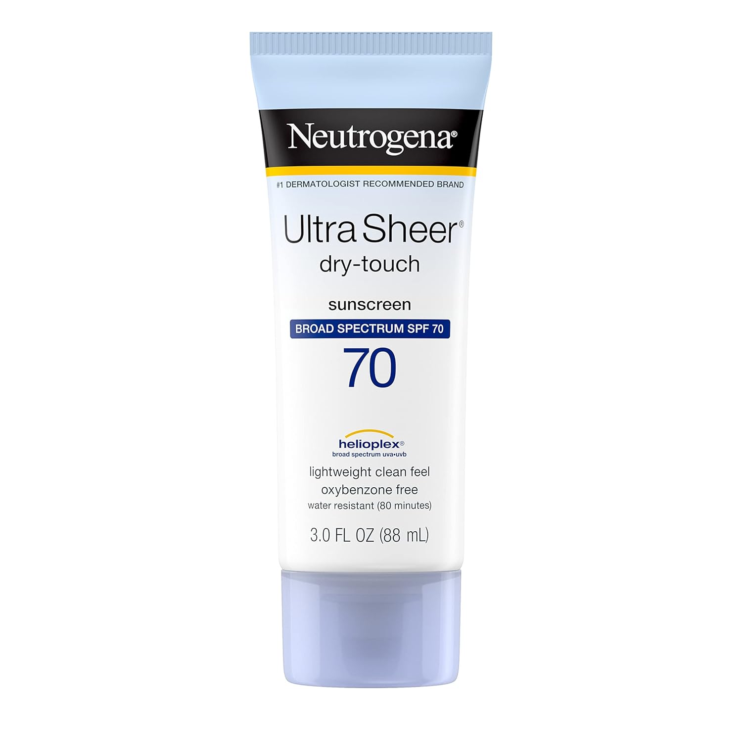 Neutrogena Ultra Sheer Dry-Touch Water Resistant and Non-Greasy Sunscreen Lotion with Broad Spectrum SPF 70, 3 Fl Oz (Pack of 1) - 24hrsmart