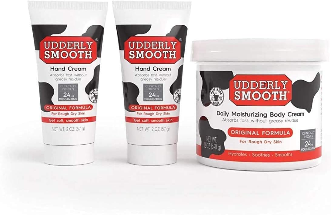 UDDERLY SMOOTH NonGreasy Hand and Body Moisturizer Cream Bundle 1 Kit, 3 Count - 24hrsmart