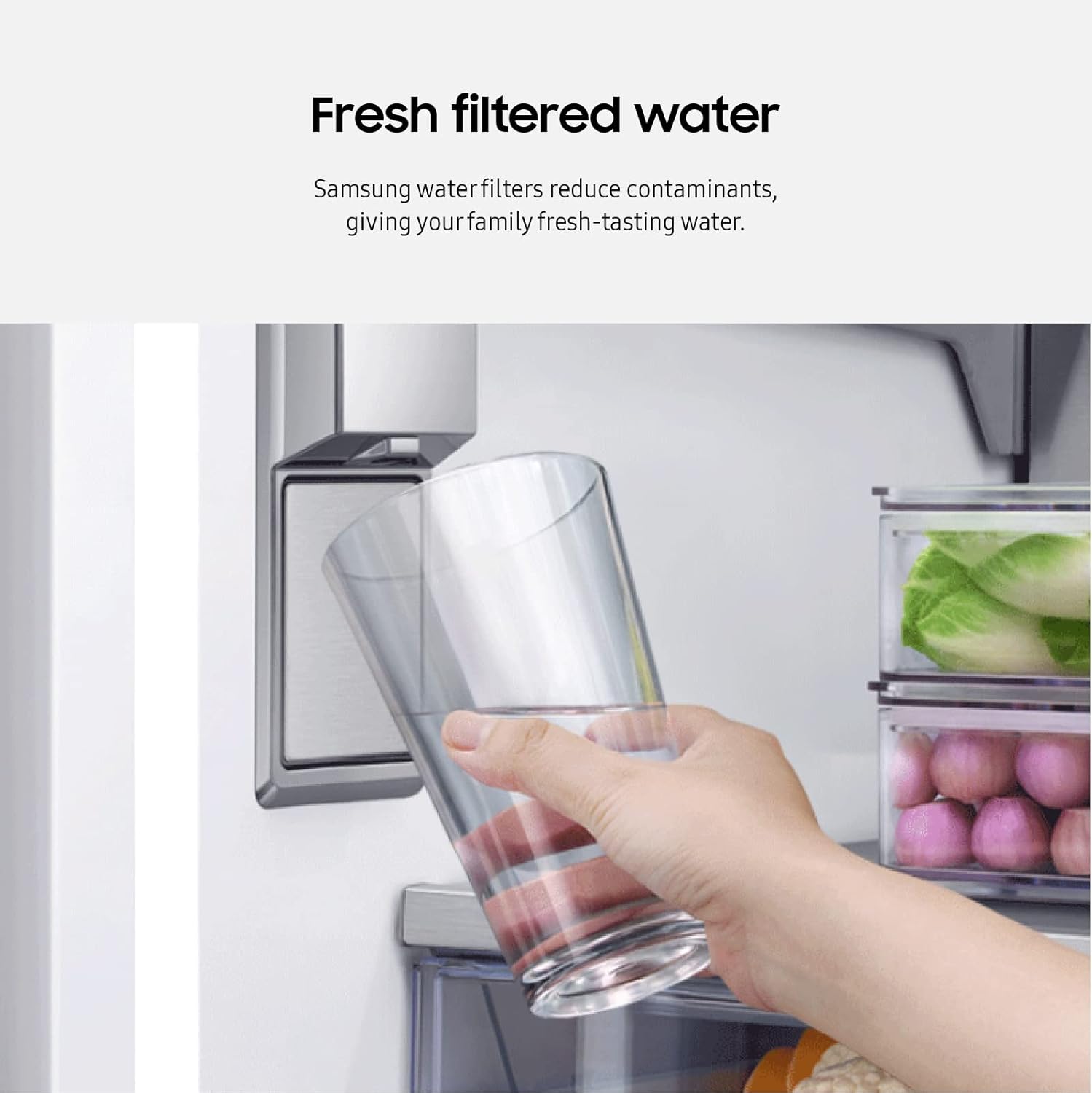 SAMSUNG Genuine Filter for Refrigerator Water and Ice, Carbon Block Filtration, Reduces 99% of Harmful Contaminants for Clean, Clear Drinking Water, 6-Month Life, HAF-QIN/EXP 24Hr Smart