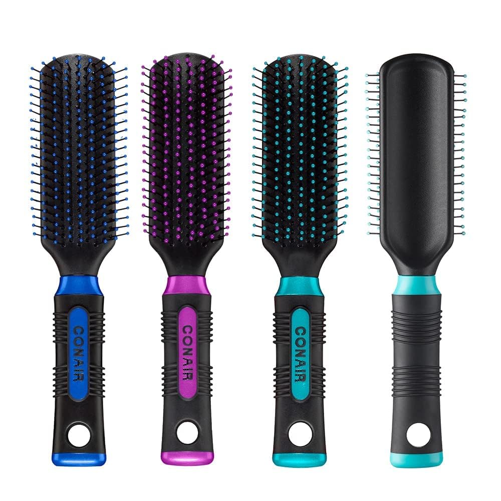 Conair Salon Results Hairbrush for Men and Women, Hairbrush for Everyday Brushing with Nylon Bristles, Color May Vary, 1 Pack - 24hrsmart