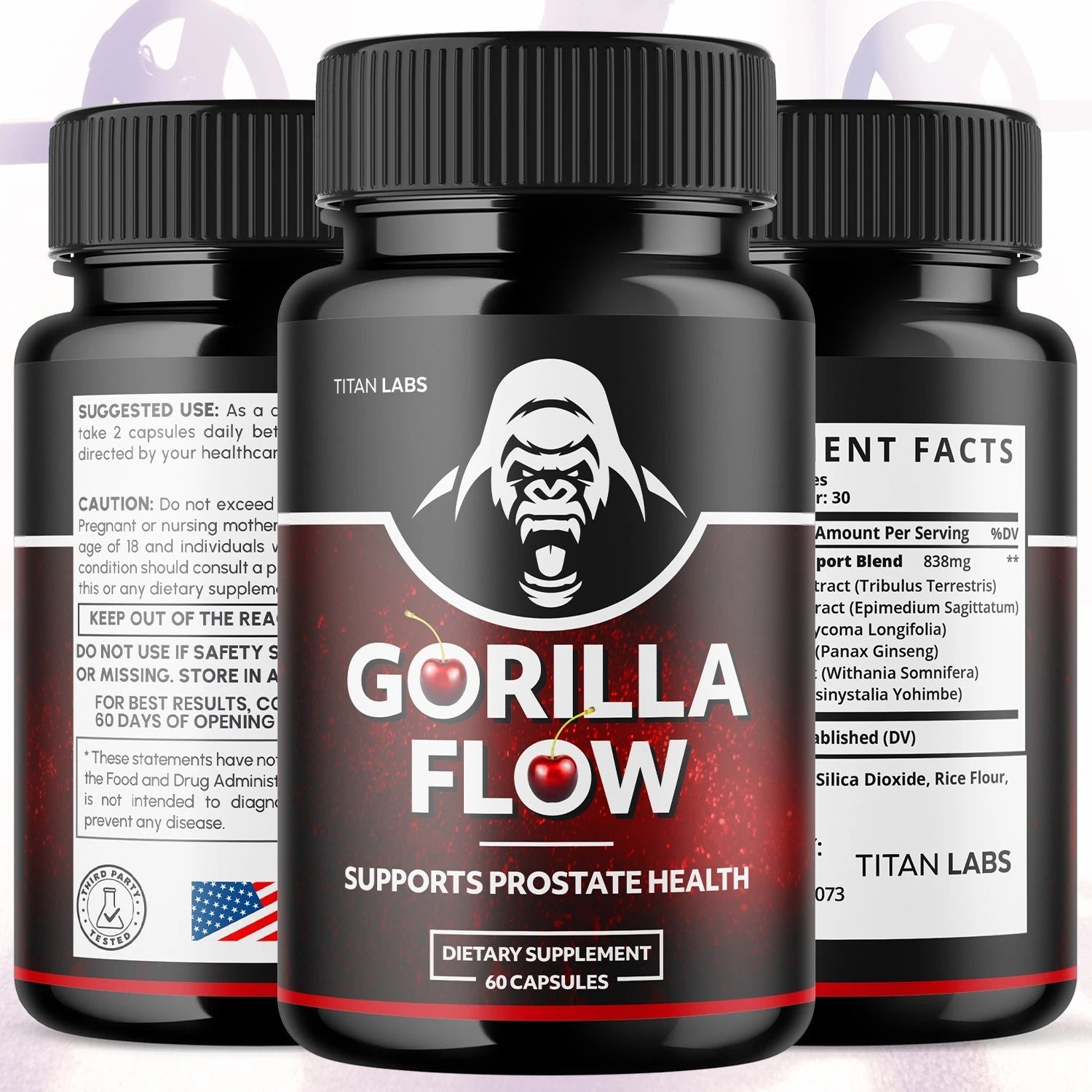 Gorilla Flow Advanced Male Support Supplement GorillaFlow 120 Capsules (2 Pack) - 24hrsmart