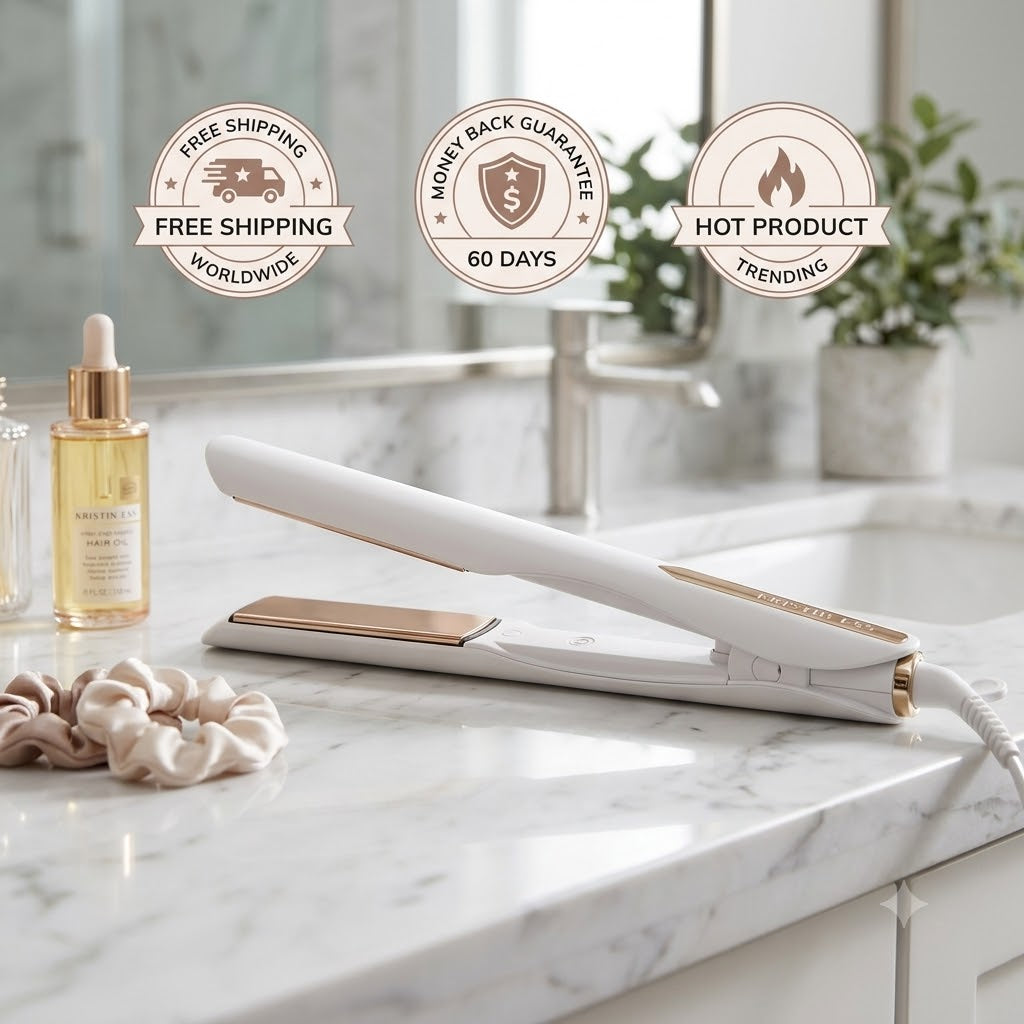Kristin Ess Titanium Flat Iron Hair Straightener and Curler - Dual Voltage - 24hrsmart