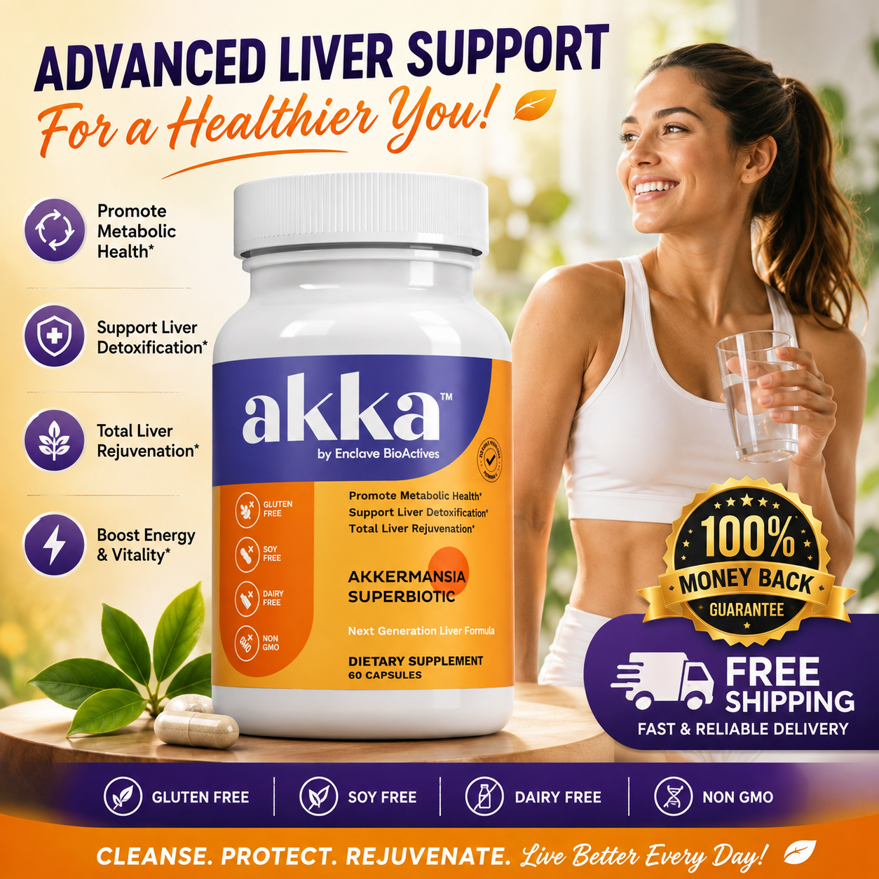 Akka Akkermansia Superbiotic Milk Thistle Liver Detox Metabolism Gut Support ( 60 count ) - 24hrsmart