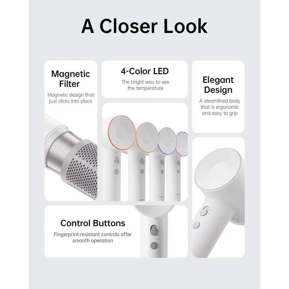 Laifen SE Hair Dryer Blow-Dryer Ionic Technology Temperature Cycling White - 24hrsmart