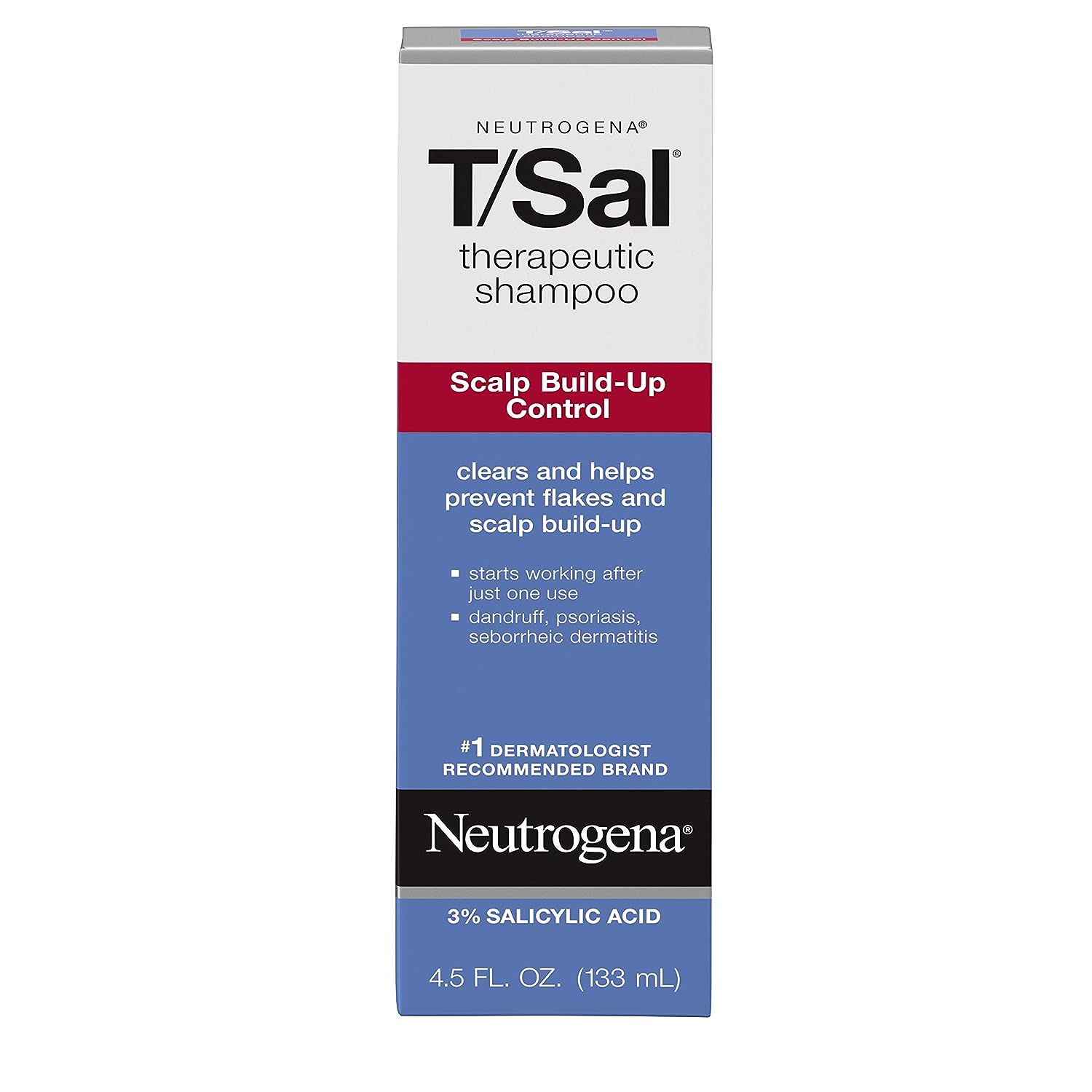 Neutrogena T/Sal Therapeutic Shampoo for Scalp Build-Up Control with Salicylic Acid, Scalp Treatment for Dandruff, Scalp Psoriasis & Seborrheic Dermatitis Relief, 4.5 fl. oz - 24hrsmart