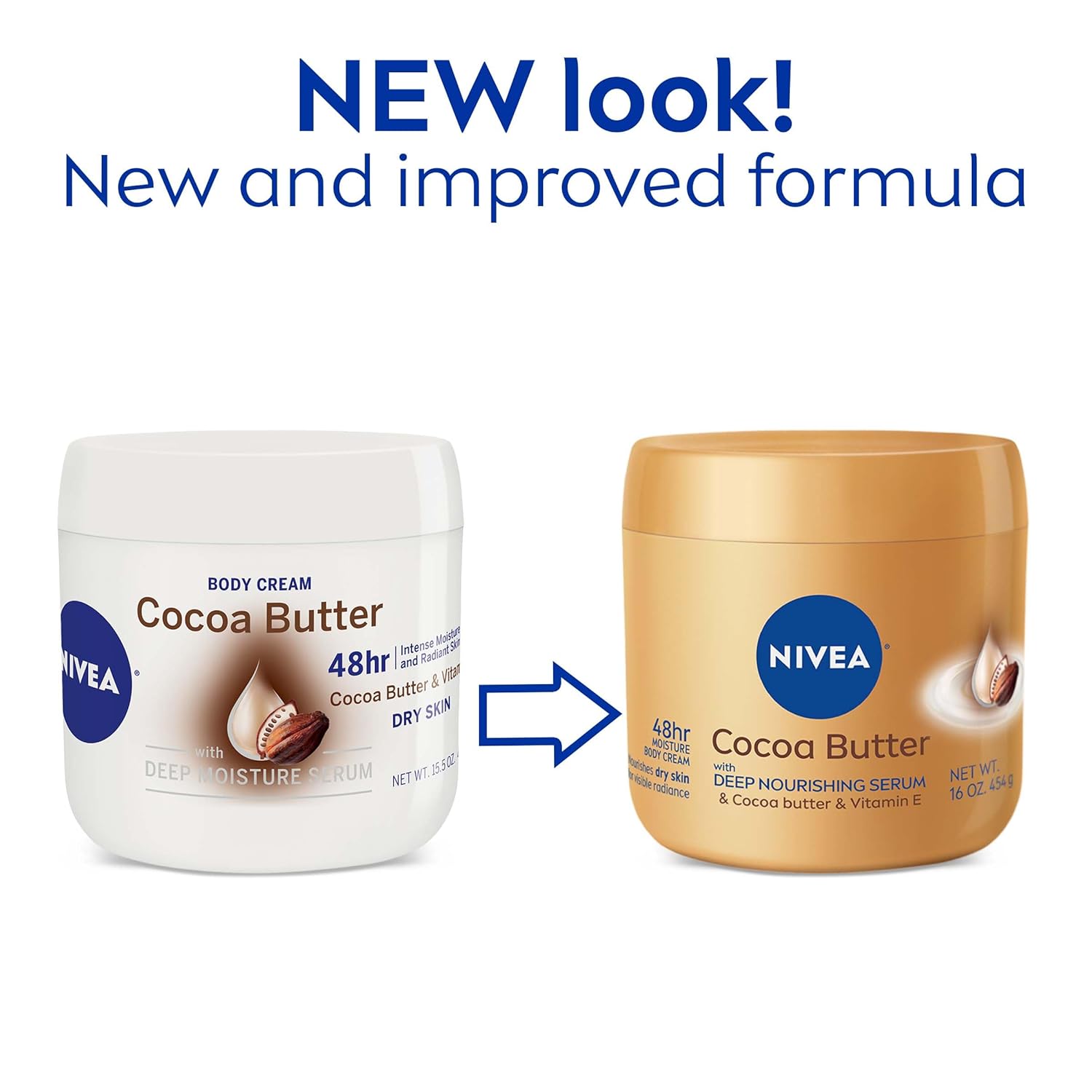 NIVEA Cocoa Butter Body Cream with Deep Nourishing Serum, Cocoa Butter Cream for Dry Skin, 16 Ounce Jar - 24hrsmart