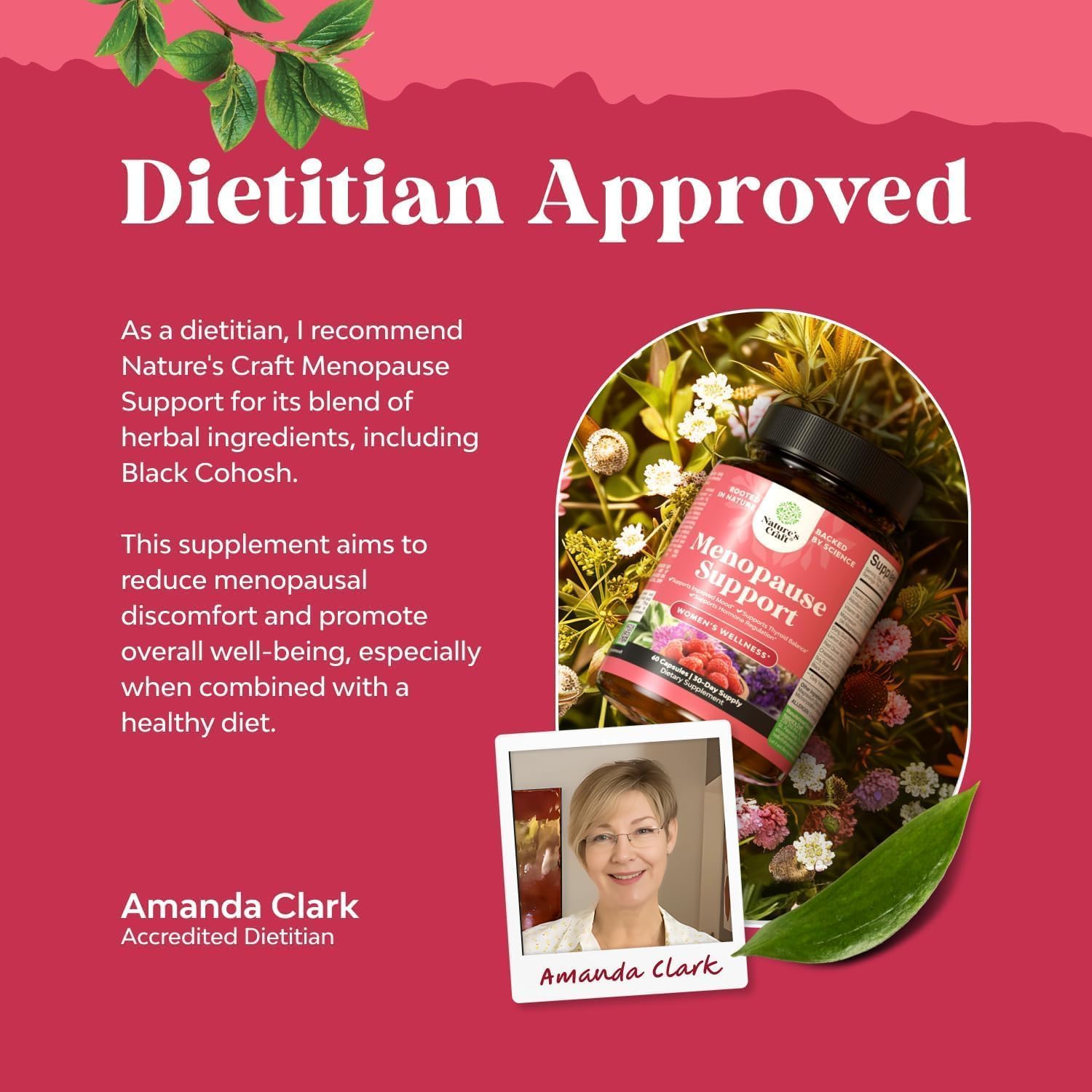 Complete Herbal Menopause Supplement for Women - Female Hormone Balance Capsules for Night Sweats, Hot Flashes & Mood Swings with Dong Quai, Chaste Berry & Black Cohosh Root - 60 Count Pack 24Hr Smart