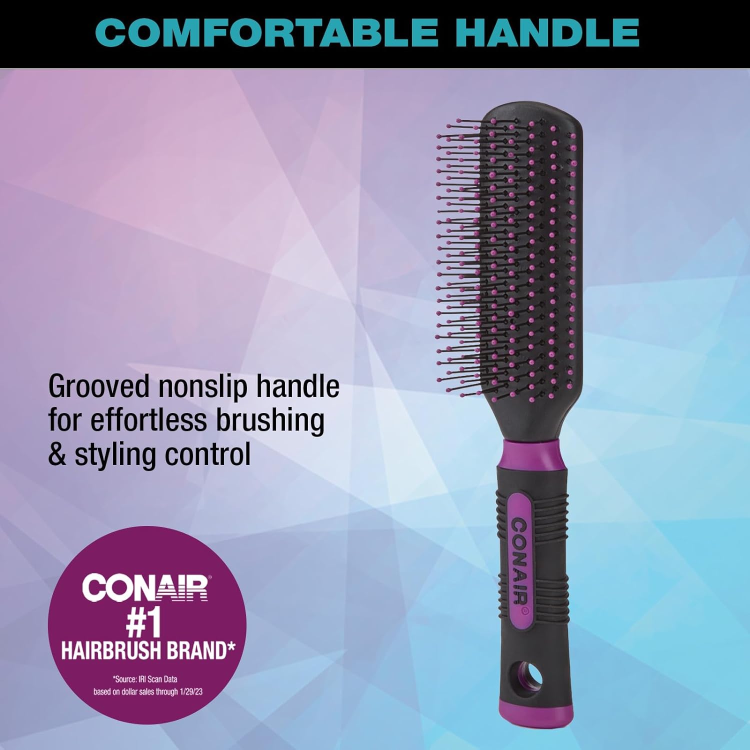 Conair Salon Results Hairbrush for Men and Women, Hairbrush for Everyday Brushing with Nylon Bristles, Color May Vary, 1 Pack - 24hrsmart