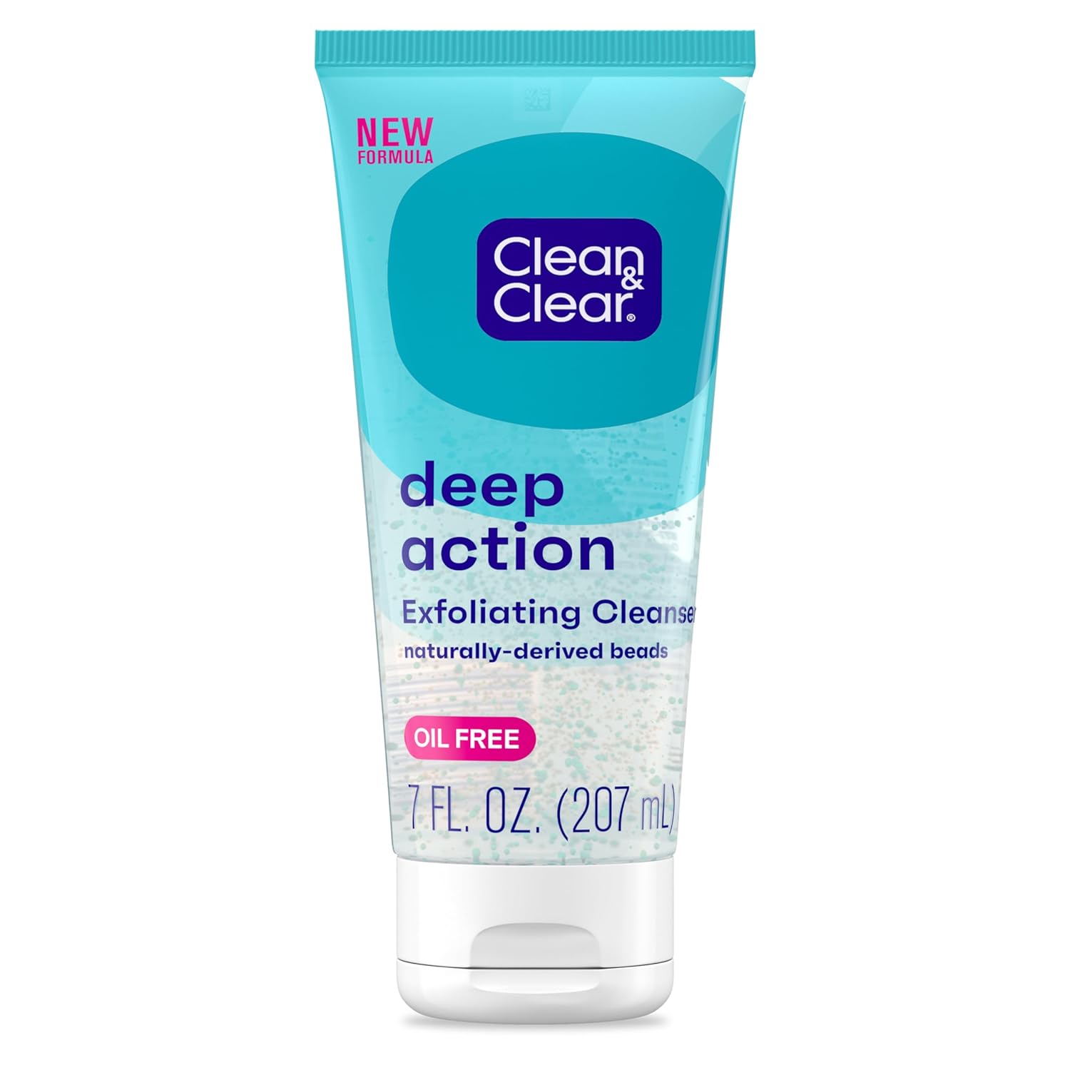 Clean & Clear Oil-Free Deep Action Exfoliating Facial Scrub, Cooling Face Wash for Deep Pore Cleansing, 7 oz 24Hr Smart
