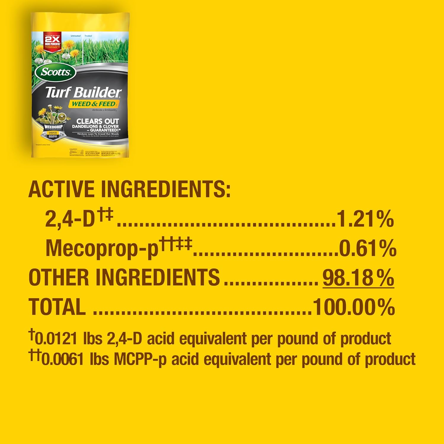 Scotts Turf Builder Weed & Feed3, Weed Killer Plus Lawn Fertilizer, Controls Dandelion and Clover, 5,000 sq. ft., 14.29 lbs. 24hrsmart