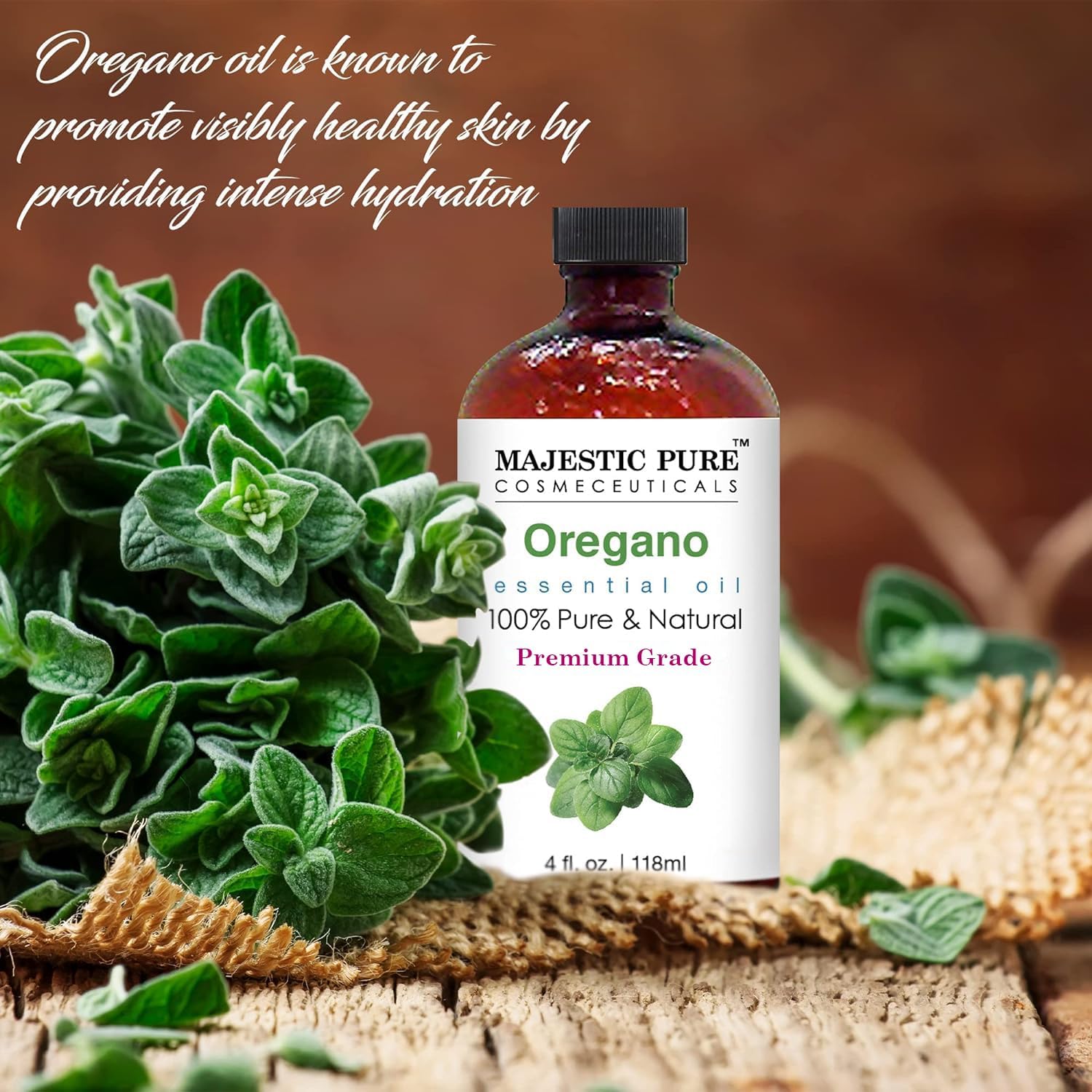 MAJESTIC PURE Oregano Essential Oil | 100% Pure and Natural Oregano Oil | Premium Grade Essential Oils for Hair Care, Home Diffusers, Skin, Aromatherapy, Massage and Humidifiers | 4 Fl Oz 24hrsmart